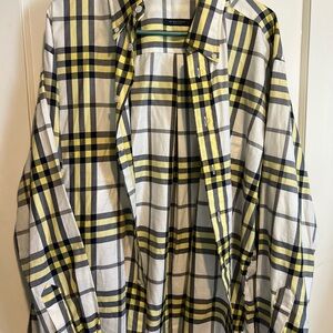 Burberry Yellow and Gray Plaid Shirt